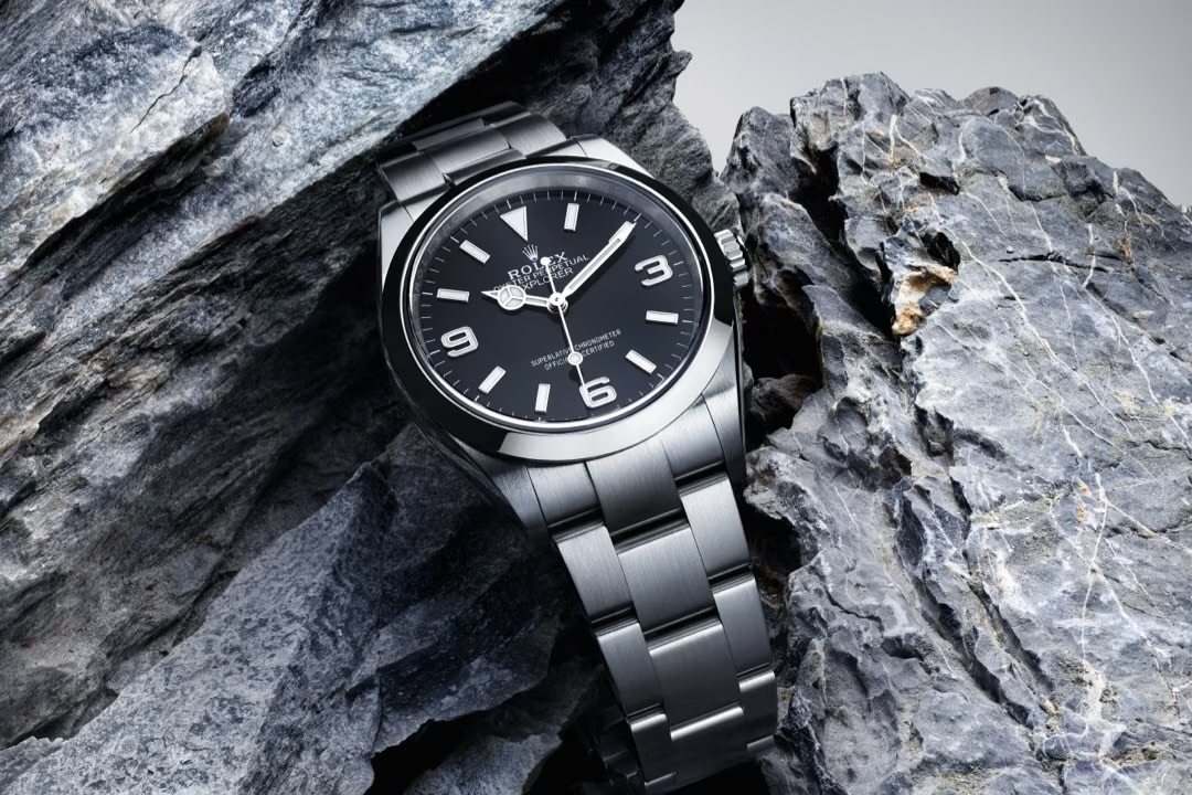 Rolex Explorer styled for adventure.