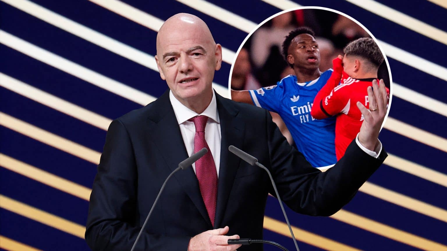 Infantino calls for tougher action in Vinicius-Prestianni case