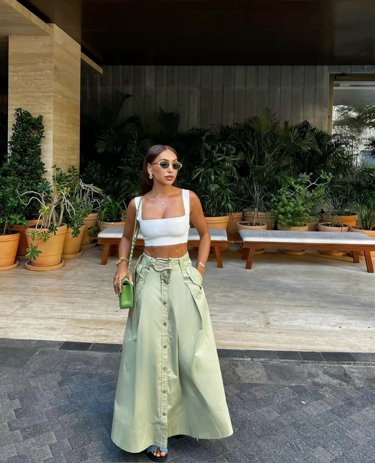 A-line maxi skirt styling tips