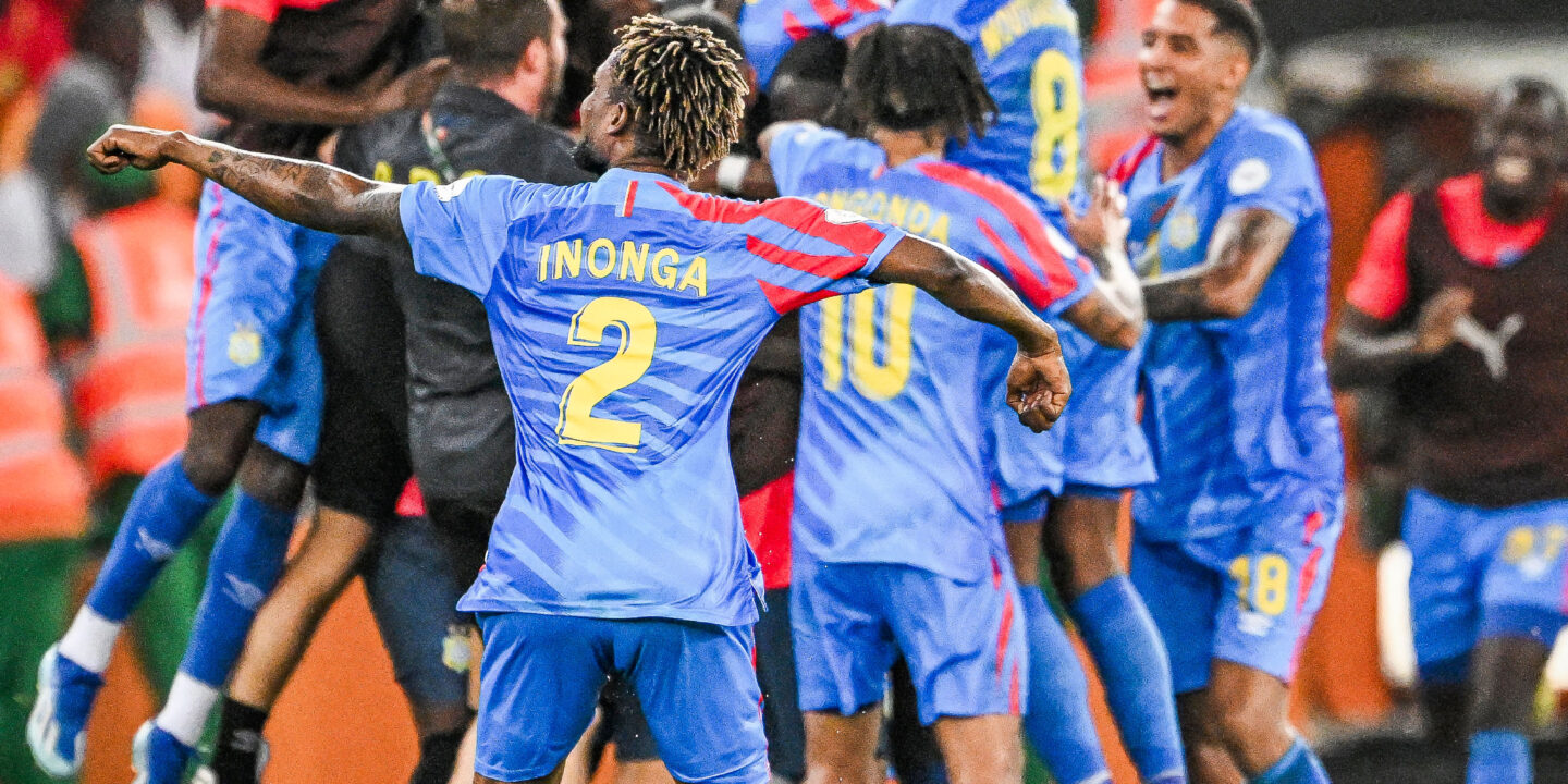 DR Congo celebrating their goal against Guinea