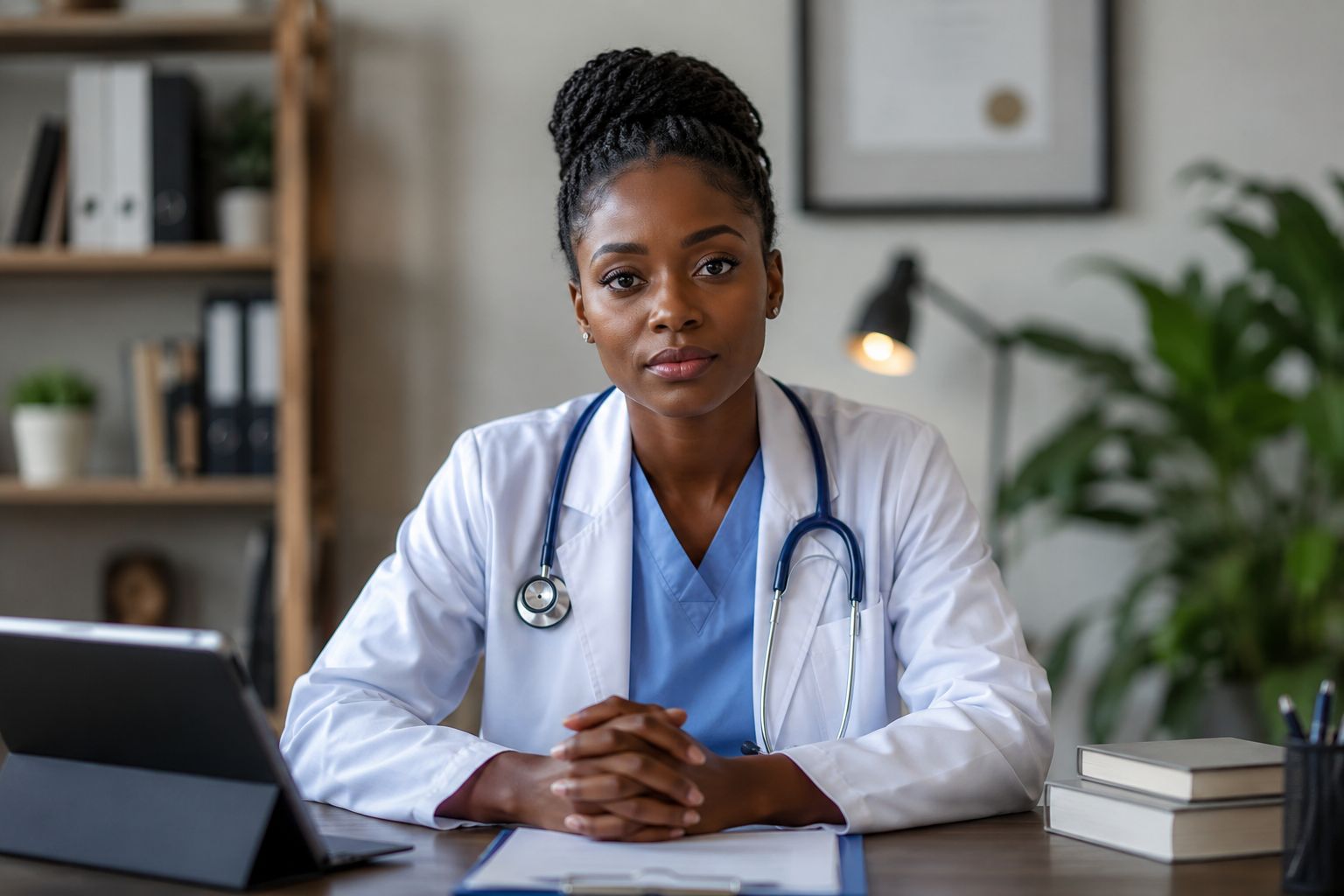 AI-generated illustration of a Nigerian medical professional for NCDC Hantavirus advisory.