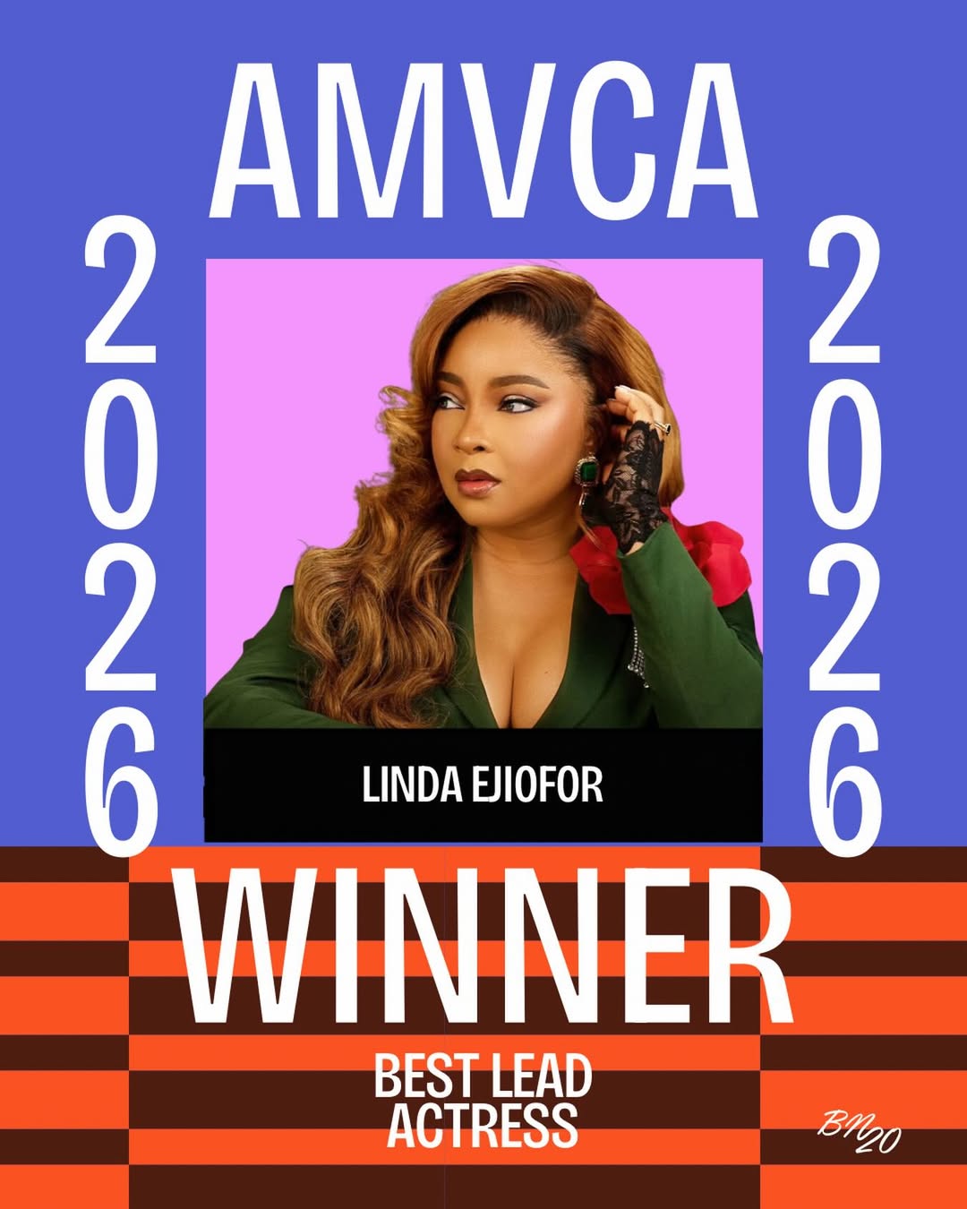 Linda Ejiofor-Suleiman announced as the winner of Best Lead Actress at the 12th AMVCA in Lagos.