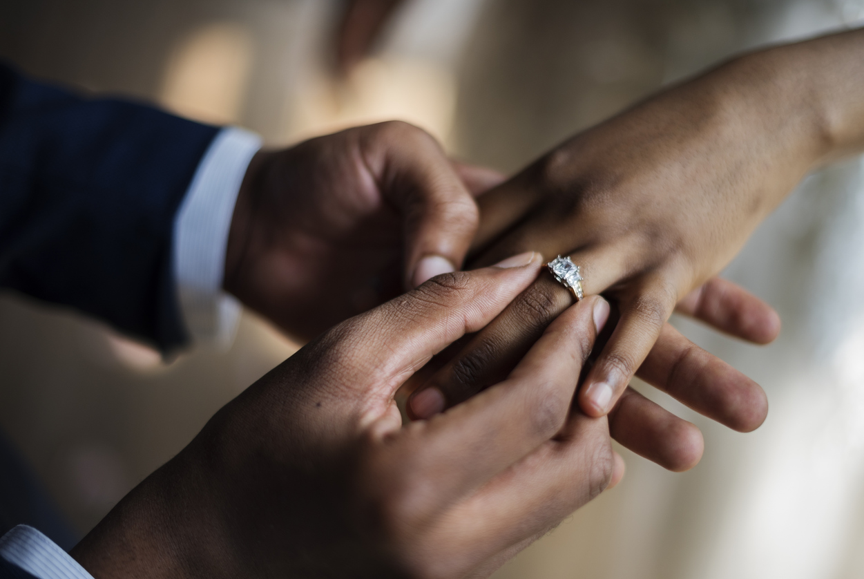 moissanite engagement ring