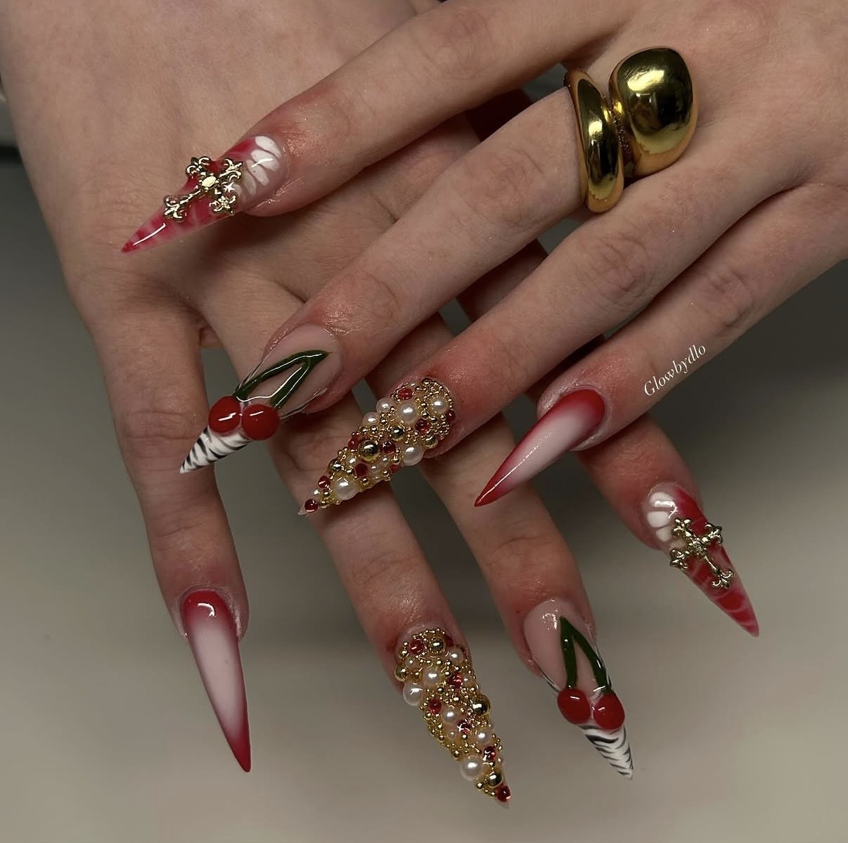summer cherry red nails