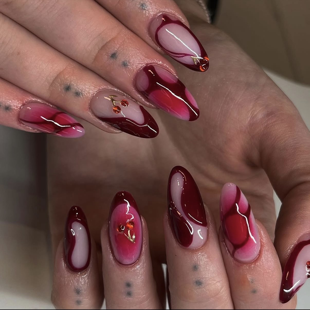 summer cherry red nails